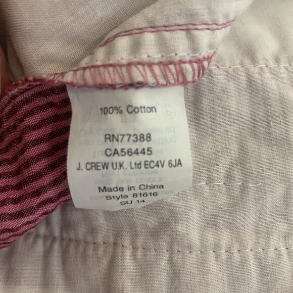 J.CREW WOMEN'S PLUS BURGUNDY/PINK STRIPED SHORTS SIZE 14-EUC - Picture 7 of 7